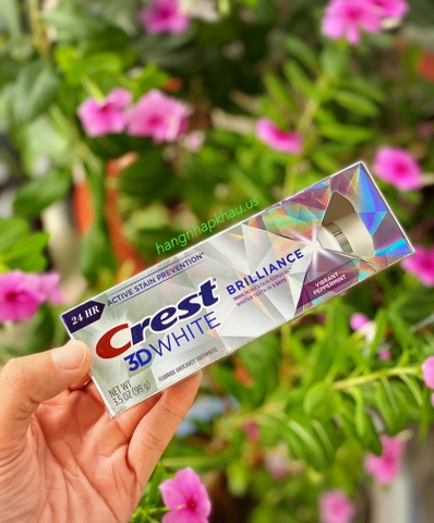 Kem đánh răng Crest 3D White Brilliance Vibrant Peppermint (99gr) - MADE IN USA.