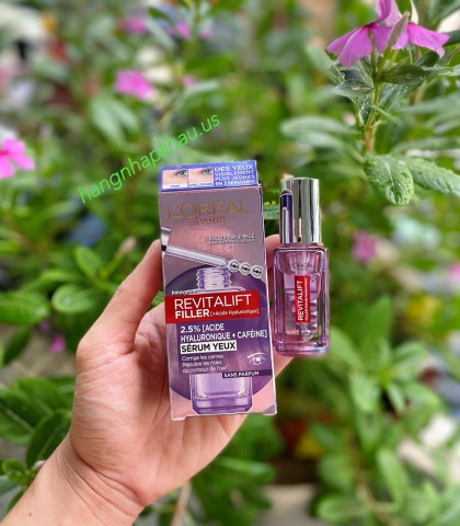 Giảm bọng mắt, làm đầy rãnh nhăn L'oreal Revitalift 2.5% Hyaluronic Acid + Caffeine Eye Serum (20ml) - MADE IN FRANCE.