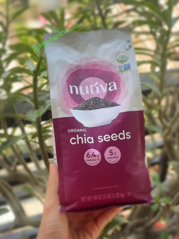 Hạt chia Nutiva Organic Chia Seed Black MẪU MỚI (1.36kg) - MADE IN USA.