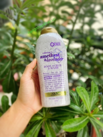 Sữa tắm hạt OGX Amethyst & Lavender Body Scrub & Wash (577ml) - MADE IN USA.
