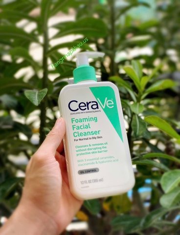 Sữa rửa mặt bọt mịn CeraVe Foaming Facial Cleanser (355ml) - MADE IN USA.