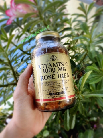Viên uống Vitamin C kết hợp Tinh chất Nụ Tầm xuân Solgar Vitamin C 500 mg with Rose Hips (240 ngày) - MADE IN USA