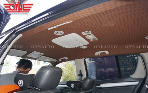 Bọc trần ô tô Isuzu Mu-x chất liệu da ép hoạ tiết mới nhất !