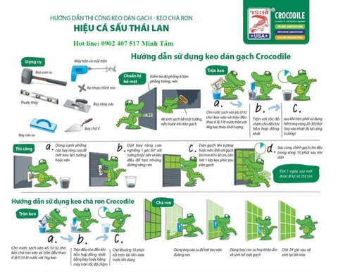 Những lưu ý khi sử dụng keo dán gạch Cá Sấu
