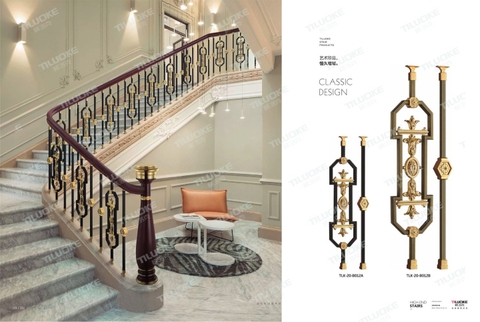 Cầu thang TLK-20-B012 B-2 wide balustrade