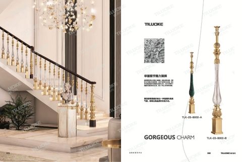 Cầu thang TLK-23-B002 B Brass balustrade