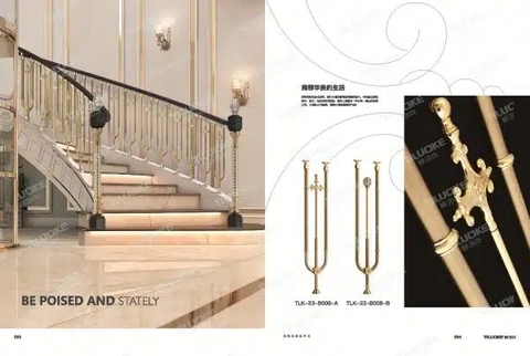Cầu thang TLK-23-B008 A Brass balustrade