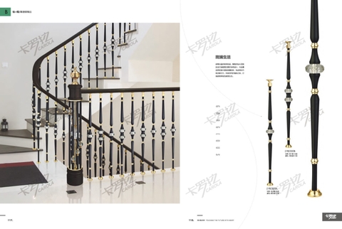 Cầu Thang nhôm kết hợp pha lê (19)C023B balustrade