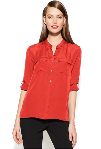 Áo xếp li Collar & Ruffle của Asos