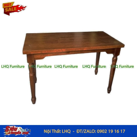 Bàn Vintage Mặt Chữ Nhật – 4 Chân Tiện, Kích Thước Lớn, Dành Cho Quán Rộng Rãi