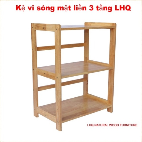 Kệ để lò vi sóng, 3 tầng mặt liền, Gỗ cao su, Bán chạy 2024