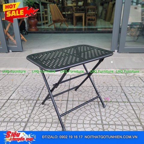 Bàn Cafe Xếp Gọn Khung Sắt – Kích Thước Vàng 40x60x51cm Cho Mọi Không Gian