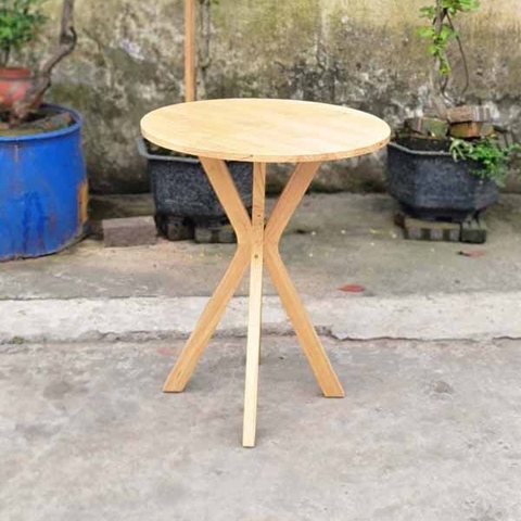 Bàn cafe tròn 60, Gỗ cao su tự nhiên, Hoàn thiện kỹ, Có bảo hành