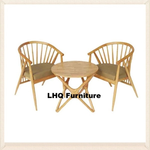 Bộ Bàn Ăn Chân Sao + 2 Ghế 12 Nan – Thoáng Mát, Chắc Chắn – LHQ Furniture