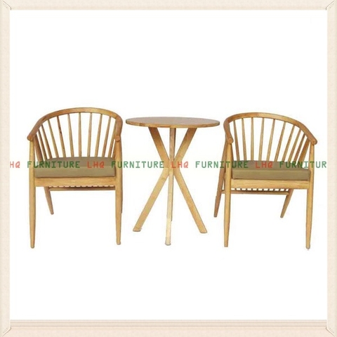 Bộ Bàn Ăn 2 Ghế 12 Nan + Bàn Chân Chụm – Vững Chãi, Thoáng Mát – LHQ Furniture