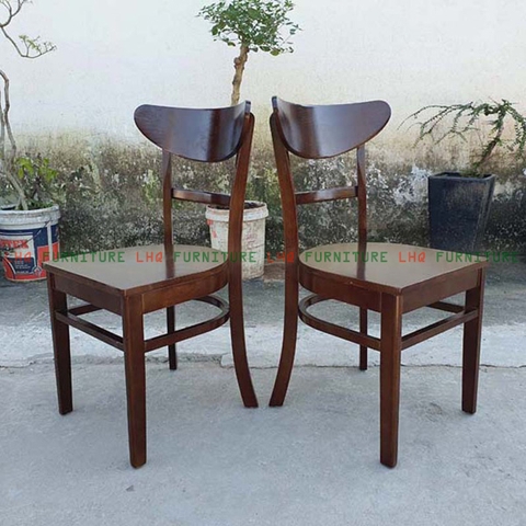 Ghế Cafe, Ghế Bàn Ăn Panda Mặt Gỗ - Gỗ Cao Su Tự Nhiên