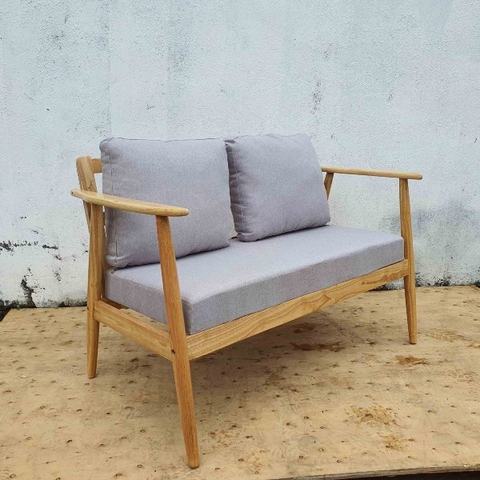 Ghế Sofa Đôi, Thiết Kế Tay Cong Đẹp, Gỗ Tự Nhiên, Hàng Đặt
