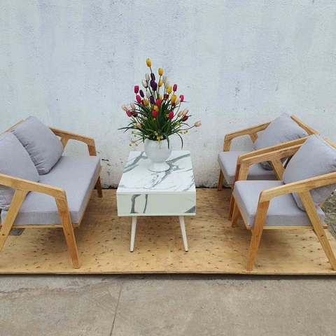 Bộ bàn Ghế Sofa Nakata, Gỗ cao su, Tháo ráp đơn giản, Tiết kiệm