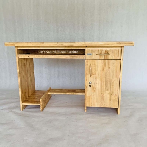Bàn làm việc 1m2, gỗ cao su tự nhiên, tháo ráp nhanh, vận chuyển rẻ