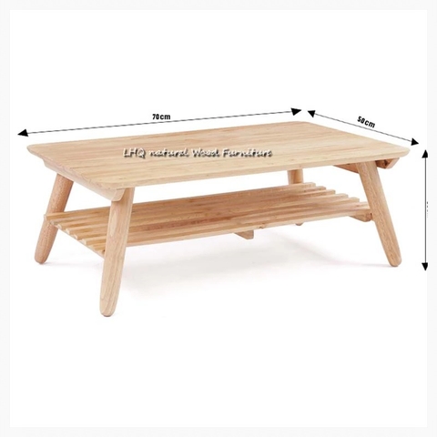 Bàn Trà Nhật 2 Tầng, Chân Xếp Gọn, Gỗ Tự Nhiên, Bán Chạy 2024