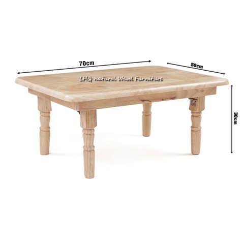 Bàn Trà Nhật, Chân Gỗ Tiện, Mặt 50x70, Hoàn Thiện Kỹ, Kết Cấu Tốt