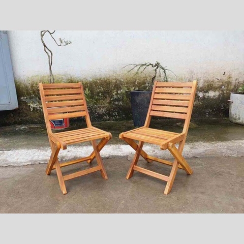 Ghế cafe Xếp gọn, Nan ngang, Gỗ tràm tự nhiên, Giá rẻ