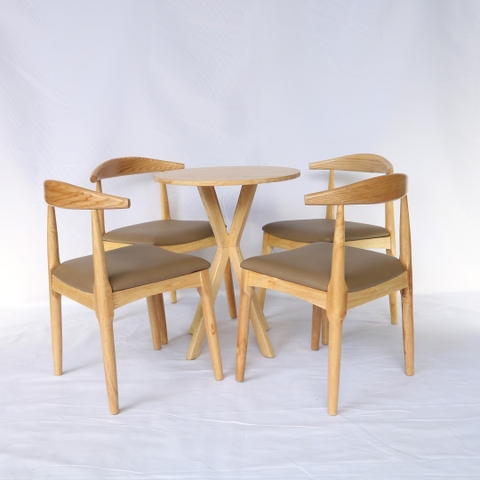 Bộ Bàn ghế ăn Elbow, Ghế thiết kế vai bò, Bàn gỗ cao su, Dành cho bạn