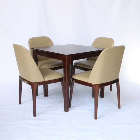 Bộ bàn ăn đẹp, 4 ghế Grace cao cấp, Bàn gỗ tự nhiên, Bảo hành 12 tháng