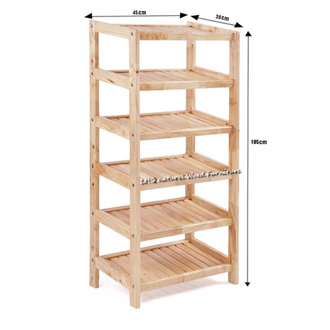 Kệ dép 6 tầng rộng 45cm, Gỗ tự nhiên, Hoàn thiện kỹ, Giá rẻ