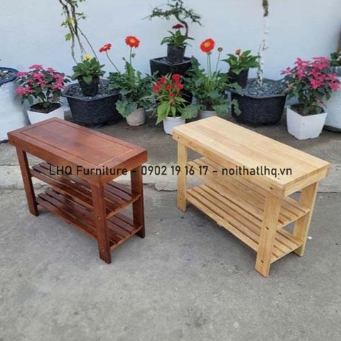 Kệ giày ngồi, gỗ cao su tự nhiên, tháo ráp tiện lợi, bán chạy 2024.