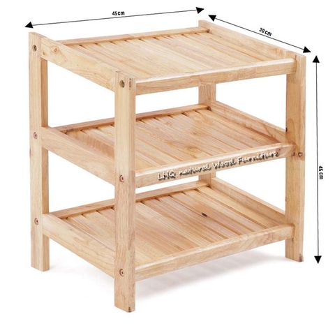 Kệ để dép 3 tầng rộng 45cm, gỗ tụ nhiên, bảo hành mọt, bán chạy