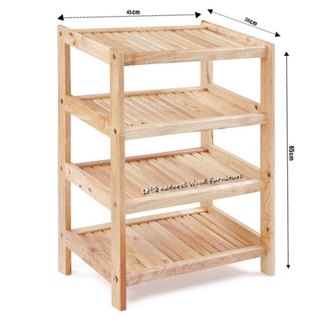 Kệ để giày dép 4 tầng rộng 45cm, gỗ tự nhiên, hoàn thiện kỹ, giá rẻ