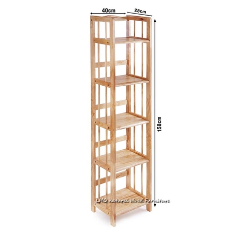 Kệ sách 5 Tầng 40cm, Gỗ tự nhiên, Tháo ráp nhanh, Vận chuyển rẻ