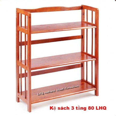 Kệ sách 3 Tầng 80cm, Hoàn thiện kỹ, Kết cấu chắc, Sơn PU