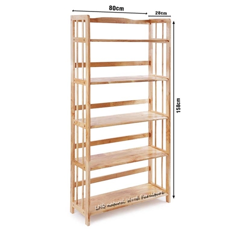Kệ sách 5 Tầng 80, Gỗ tự nhiên, Thiết kế đẹp, Kết cấu chắc