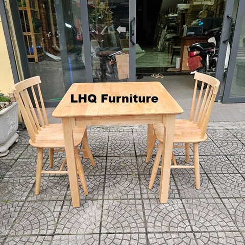 Bộ Bàn Ăn 2 Ghế Song Tiện – Bàn Chân Tròn/Vuông 80x80x75cm – Mua Lẻ Bàn Hoặc Ghế Tại LHQ