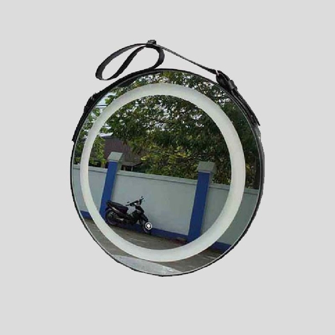 Gương Treo Tường, Có Đèn Led, Dây Da Cao Cấp, Bán Chạy