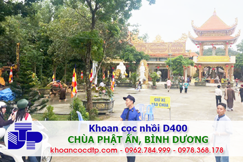 Khoan cọc mini D400 tại chùa Phật Ấn, tỉnh Bình Dương