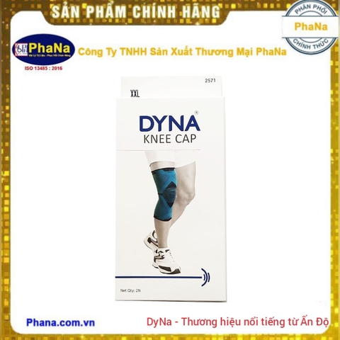 Đai hỗ trợ đầu gối cao cấp cho thể thao - DYNA Knee Cap Premium Grey/Black (Hàng nhập Ấn Độ)