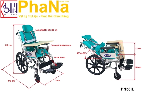 PN58IL- Xe lăn đặc biệt không vành lăn lớn