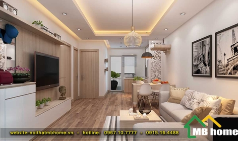 Thiết kế nội thất chung cư 65m2 hiện đại và trẻ trung