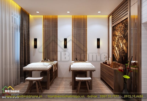 Thiết kế tiệm spa sang trọng với gỗ CNC