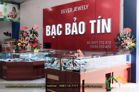 Thi công sản xuất đồ gỗ cửa hàng vàng bạc tại BigC Việt Trì