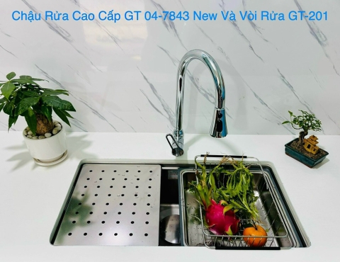 Chậu rửa bát Gento GT04-7843 New inox chống xước