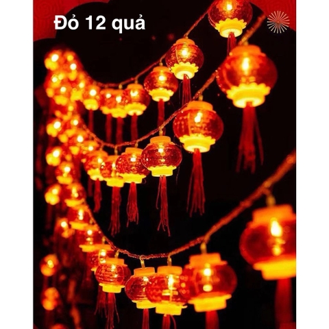 Nháy led đèn lồng đỏ 12 quả (pn)