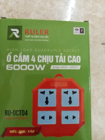 ổ cắm 4 chịu tải Rule bánh tròn OCT04/6000W (1th=40c)