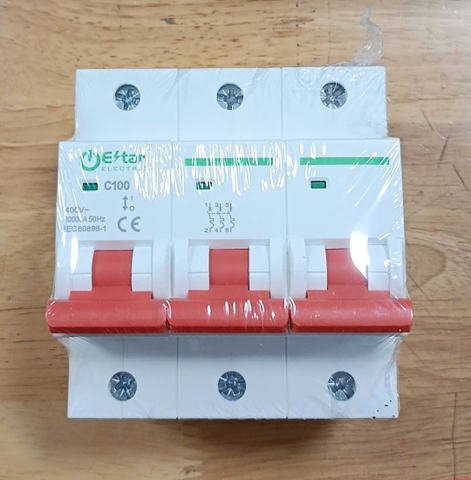 Attomat E-STAR cài 3pha 100a