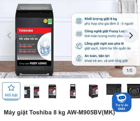Máy giặt Toshiba AW-M905BV (cửa trên 8kg)