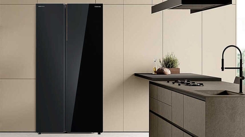 tủ lạnh toshiba RS905WIA-PGV(22)-X (gương đen làm đá tự động 2 cánh 711L