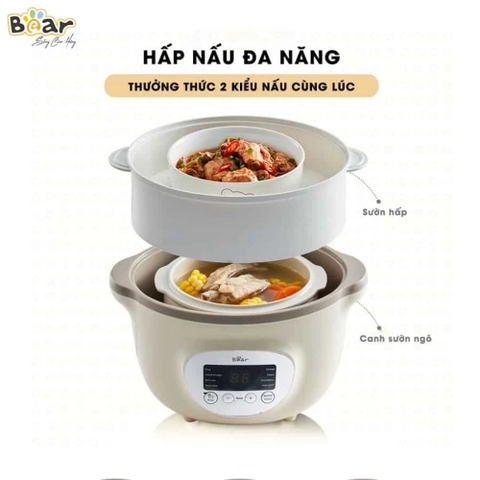 Nồi nấu chậm Bear SUBE002 chưng yến+hấp (1.6L)